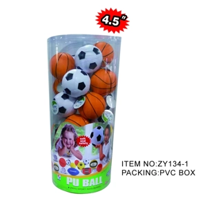 4.5 Inch PU bola sepak / basket dua jenis campuran (campur) PU bola sepak / basket dua jenis campuran 
(28 kapsul / PVC barel) (28 kapsul / PVC barel) (28 kapsul / PVC barel)