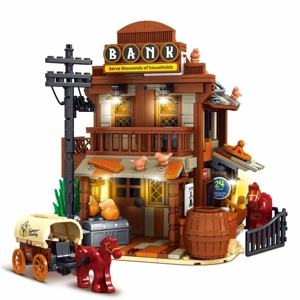 Bank di Kota Cowboy (dengan lampu)
