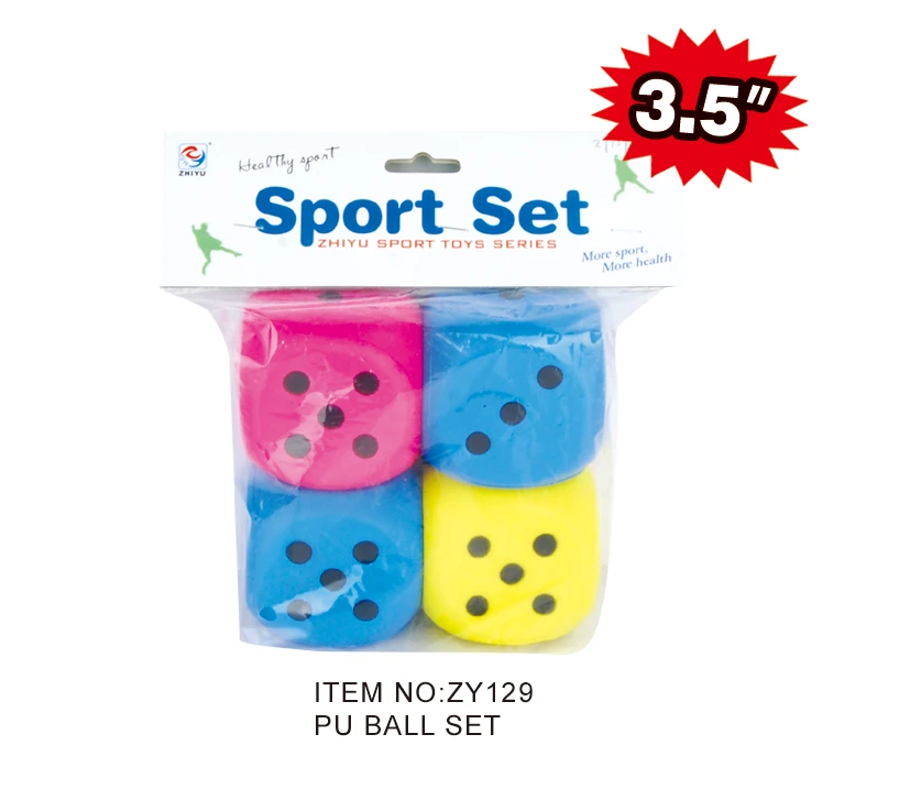 3.5-inch Large PU Dice (4 pcs per Bag)