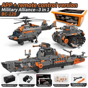 Aliansi Militer - 3 - in - 1 Aliansi Militer - 3 - in - 1 Aliansi Militer
(kapal perang / tank / pesawat angkut) (kapal perang / tank / pesawat angkut)
(+ Remote Control)