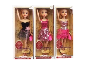 Premium boxed 11.5-inch solid body 3D realistic eyes fashion Barbie with handbag