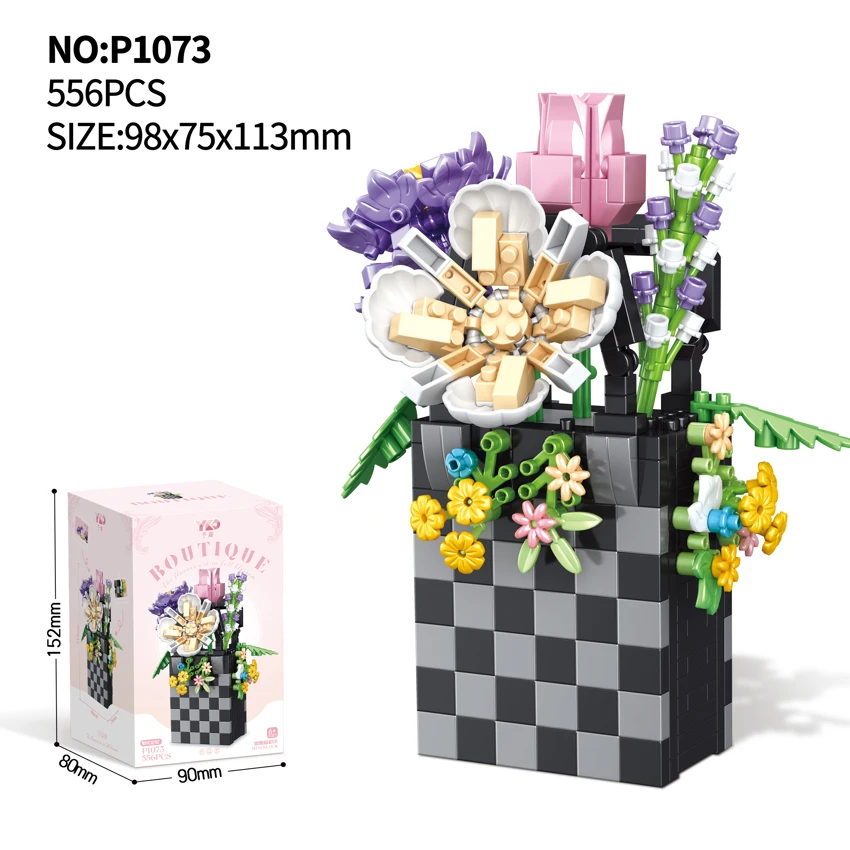 Beg-beg keldai kotak bunga bakul bunga pelbagai memori (556PCS)