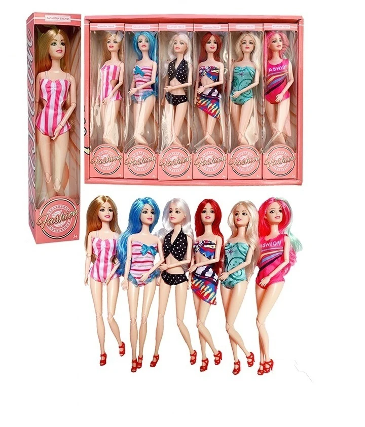 Premium 11.5 inci 12 sendi pakaian renang pepejal Barbie 6 12PC campuran
