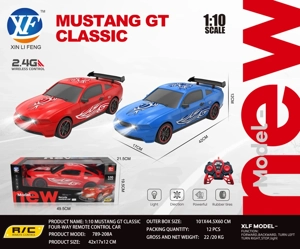 1: 10 Mustang GT Classic 4 Way Remote Control (dengan lampu depan)