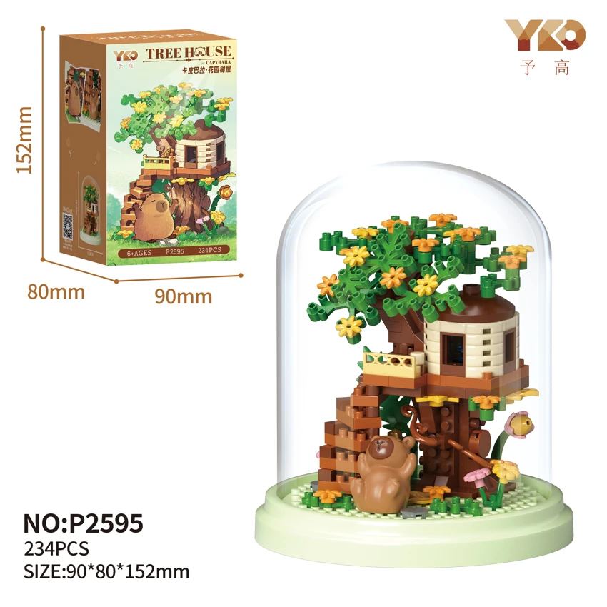 Capybara - Green Shade Mini Tree House With Transparent Cover (234PCS)