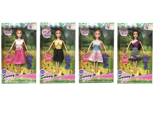 11.5 4 inci tubuh padat tangan hidup gaun Barbie kecil campuran dengan tas