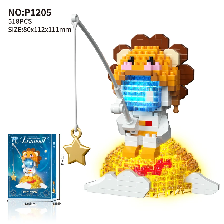 Angkasawan Fishing Star (518 PCS) dengan lampu Tanda-tanda Leo (Lion)