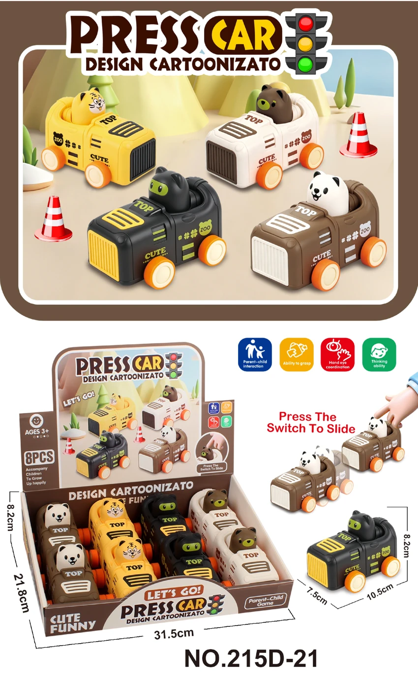 Tekan kereta kartun kereta