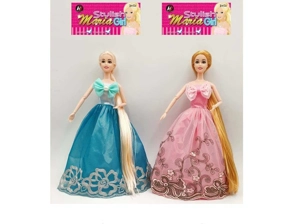 Baru bermutu tinggi 11,5 inci padat rambut panjang sendi gaun putri Barbie 2 acak campuran.