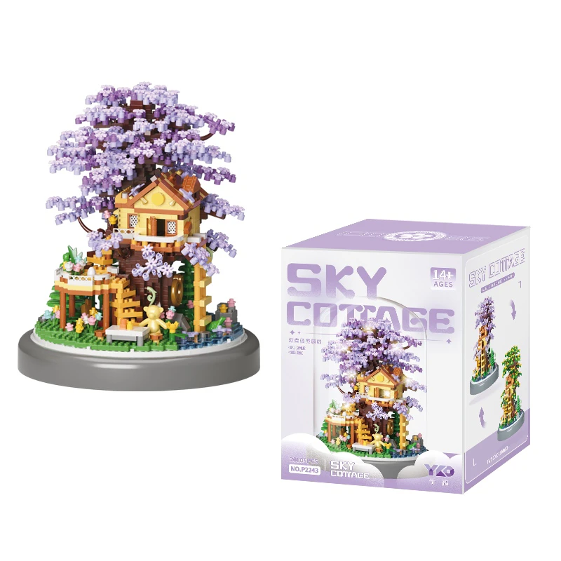 Spring & Summer Tree House (With Transparent Cover + Grey Base) 2080PCS
