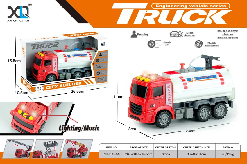 European Cab: Fire Water Sprinkler Truck (Sound & Light)