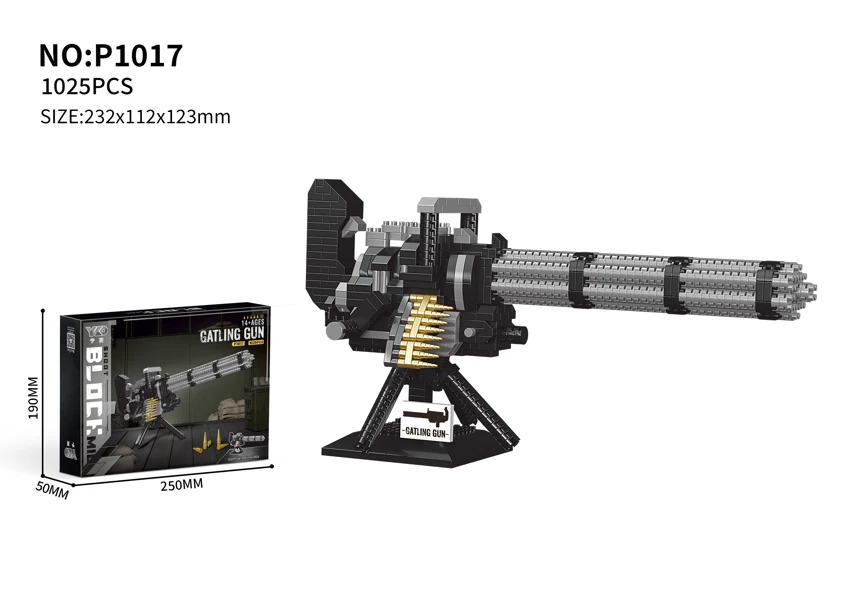Gatling Machine Gun (1025PCS) With Display Stand