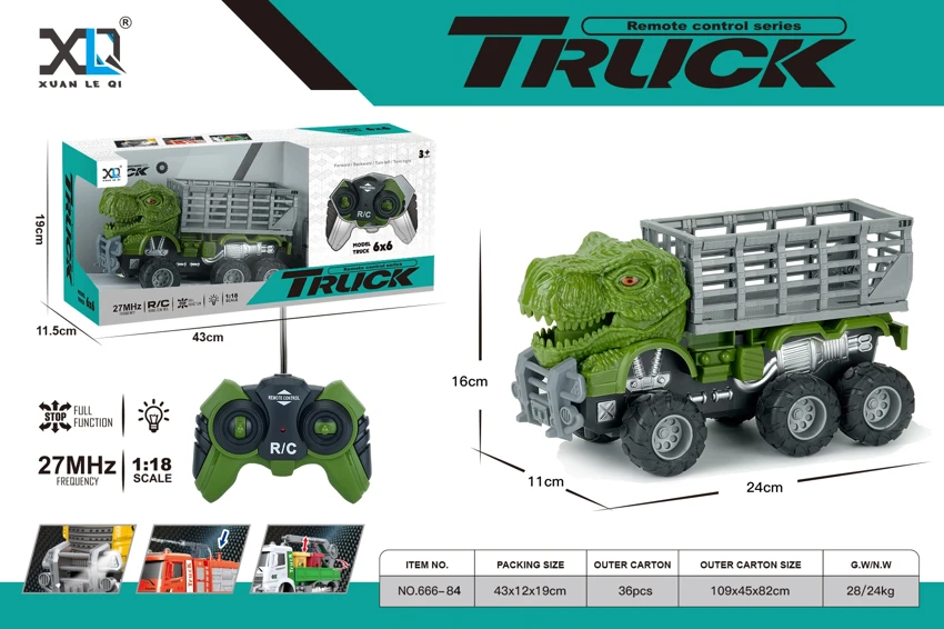 Big Off-road Wheel: Green Dinosaur Fence Truck