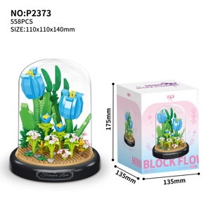 Tulip Romantis (dengan penutup telus + asas hitam)