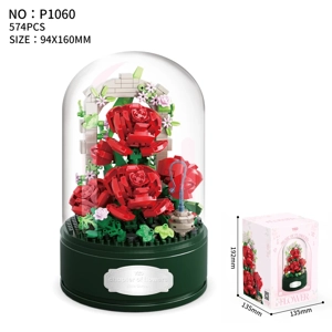 Rose Encounter Music Box (Transparent Cover + Rotating Music Base)