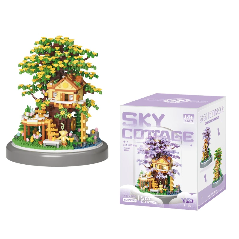 Spring & Summer Tree House (With Transparent Cover + Grey Base) 2080PCS