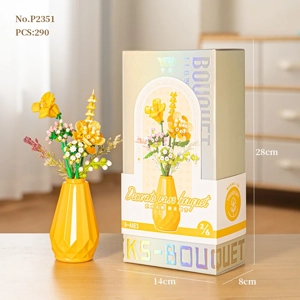 2 / 6 blok buket vas - 8 bunga (termasuk vas kuning C)