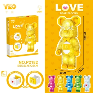 LOVE Yellow Transparent Luminous Bearbrick (O) (1469PCS)