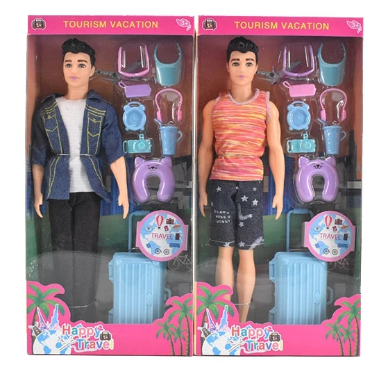 11.5-inch summer swimsuit solid body male Barbie with swimming plastic accessories and travel suitcase
