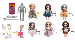 ตุ๊กตาเกลืออาบน้ํา ใหม่ล่าสุด 6.5 นิ้ว ตัวทึบ 12 ข้อ 6 มิติ ตุ๊กตาตาจริง สวยงาม พร้อมอุปกรณ์เสริมเซอร์ไพรส์ 6 แบบ