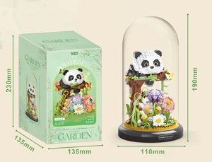 Taman Panda - memanjat pokok + penutup telus + asas hitam (999PCS)