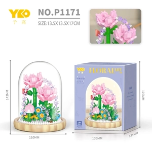 Elegant Carnation (With Transparent Cover + Wooden Base)