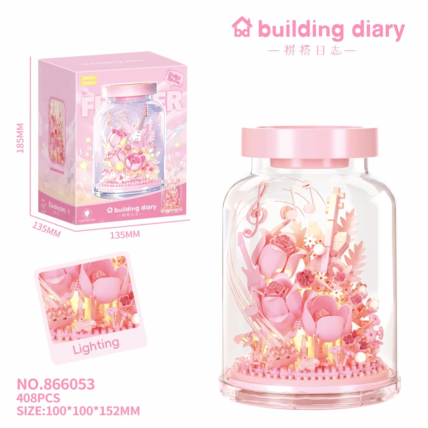 Warna madu bunga (dengan botol kaca + lampu) 408PCS