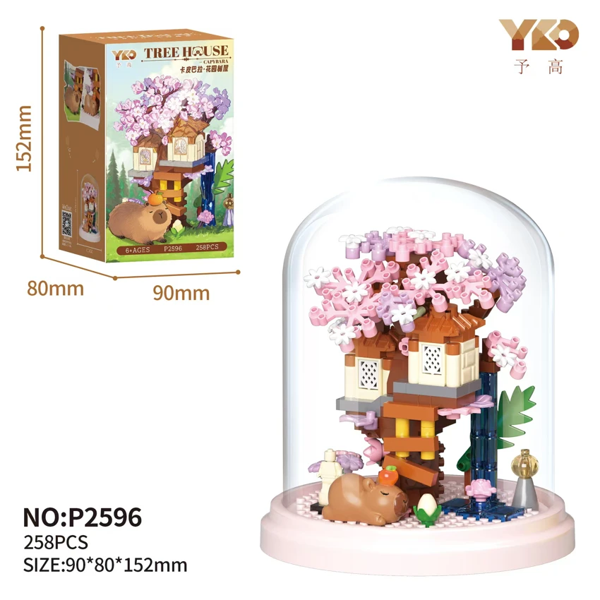 Capybara - Cherry Blossom Mini Tree House With Transparent Cover (258PCS)