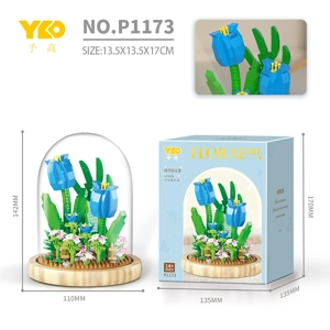 Dreamy Tulip (With Transparent Cover + Wooden Base)