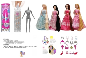 11.5-inch Bath Salt Doll, 9-joint solid body. Equipped with 6 kinds of assorted surprise accessories, 360° rotatable, 6 styles mixed pack
