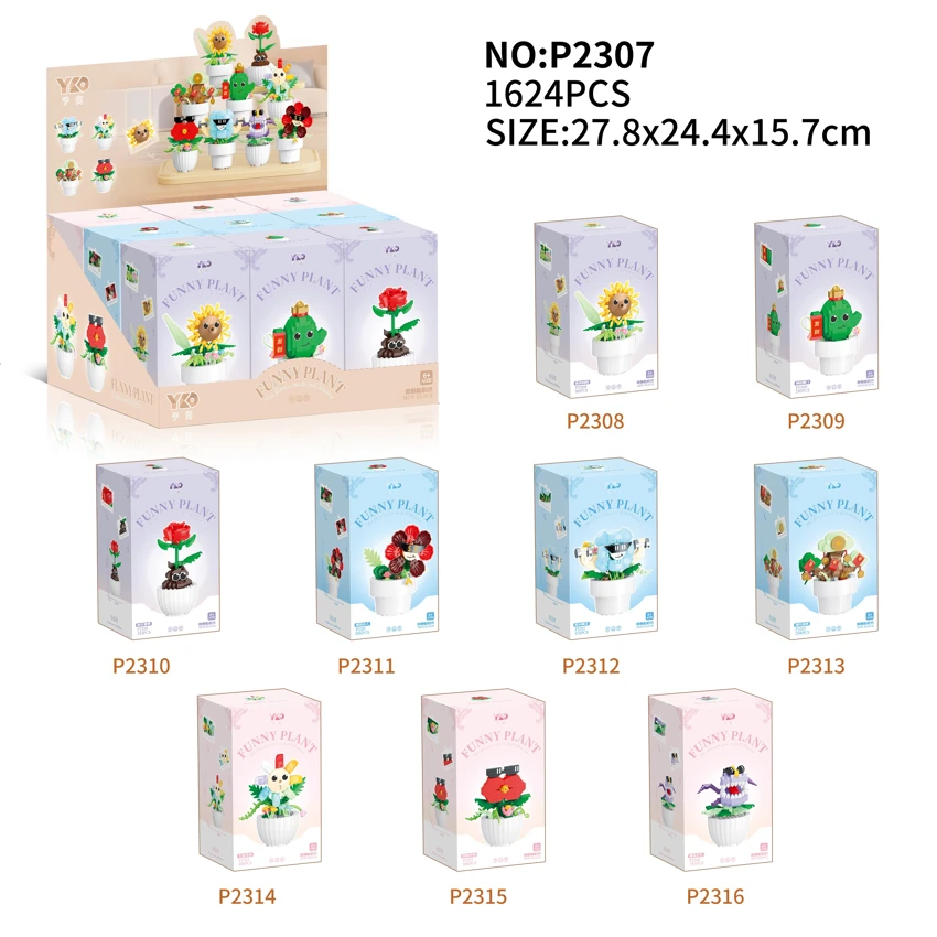 Koleksi Pot Bunga Aneh - 9 Set Lengkap (1624PCS)