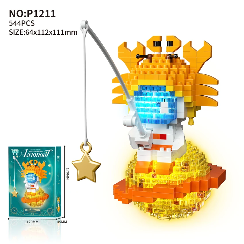 Angkasawan Fishing Star (544 PCS) dengan lampu Tanda-tanda Kanser (Cancer)