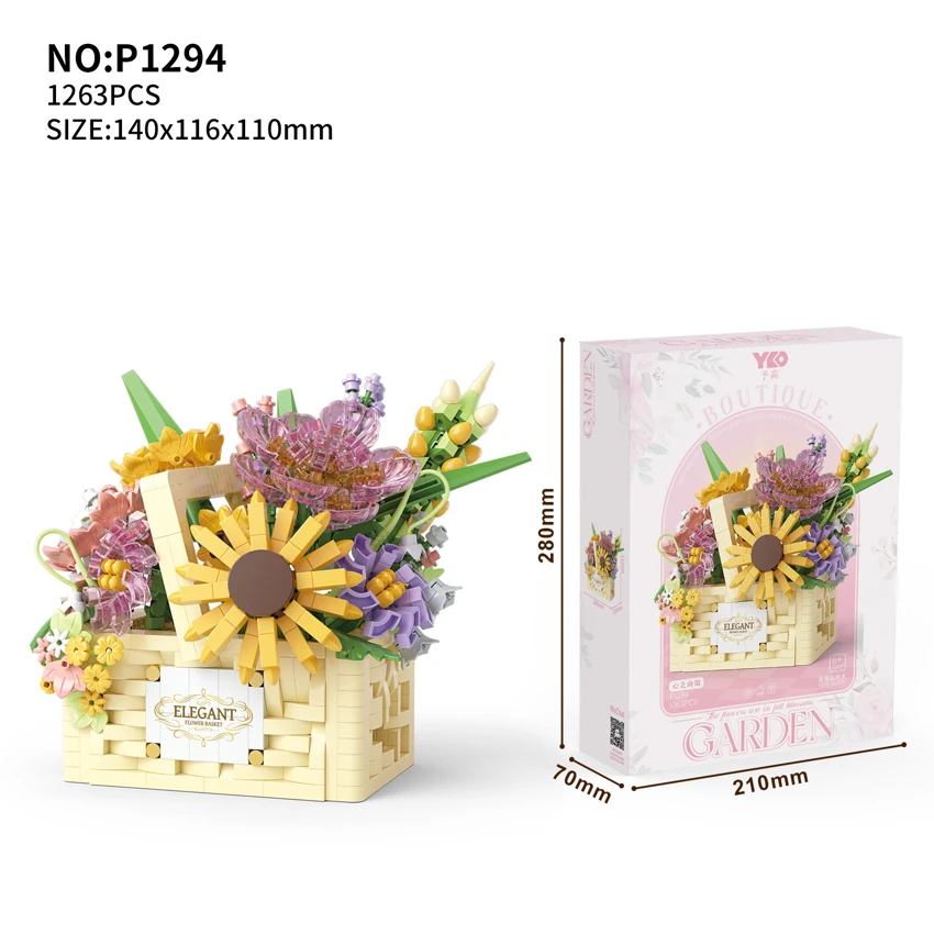 Heart Towards Sunshine - Handheld Flower Basket + Light (1263PCS)