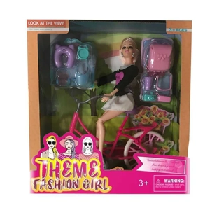 High-end 11.5 inci 11 sendi tema tubuh padat sepeda fashion Barbie aksesoris sabuk