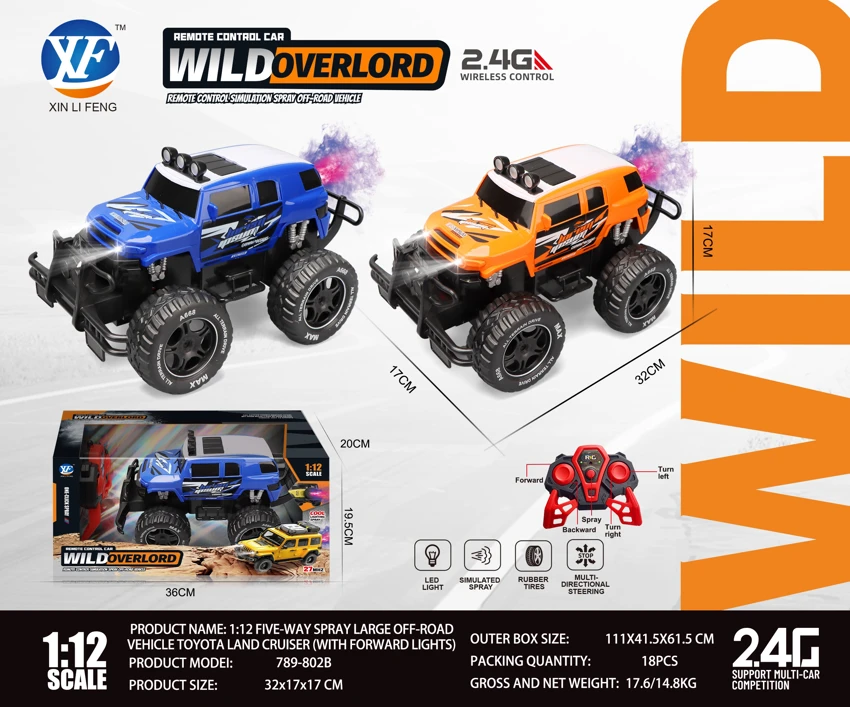 1:12 5CH Spray Large Off-Road Vehicle Toyota Land Cruiser (With Front Light)