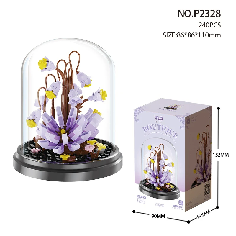 Bunga ungu misterius<br/>(dengan penutup telus + asas hitam) 240PCS