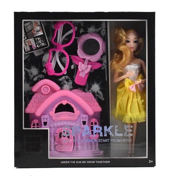 Musim panas 11,5 inci 9 sendi padat 3D mata manik-manik perempuan barberine dengan kacamata besar, kacamata hitam besar, villa besar