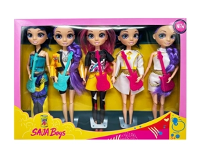 K-POP Rainbow Hunt seri 1 - to - 1 12 inci 12 sendi padat kaca asli mata kejutan boneka wanita berburu setan dengan gitar 5 campuran