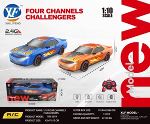 1:10 Dodge Challenger Classic 4 Way Remote Control (dengan lampu hadapan)