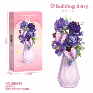 Purple Butterfly Love Fragrance (termasuk 1 vas ungu) 418PCS