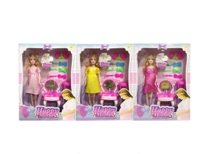 11.5-inch solid body pregnant doll with dressing table and accessories