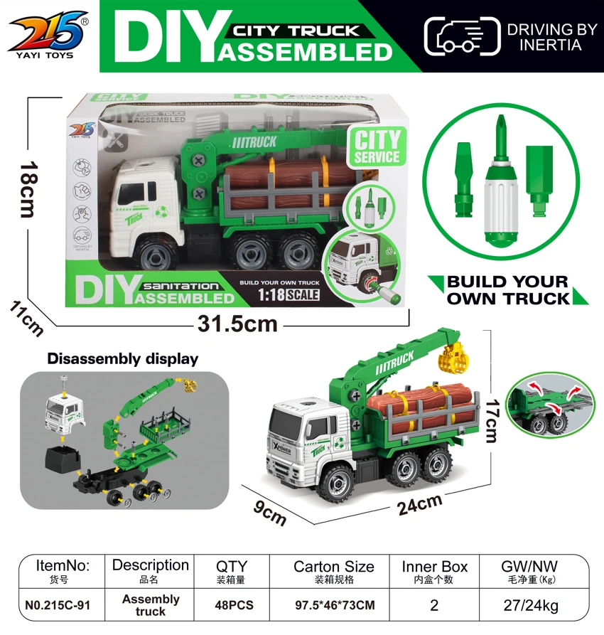 DIY Inertia Disassemble Wood Carrier Truck