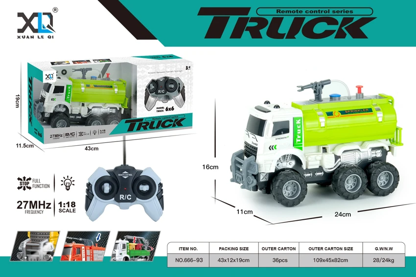 Big Off-road Wheel: Green Water Sprinkler Truck