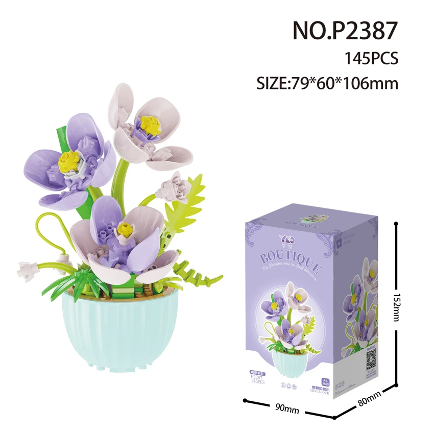 Pokok-pokok bunga ungu yang indah<br/>(145PCS)