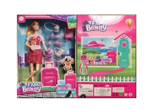 11.5 11 inci badan pepejal sendi fesyen kasual Barbie dengan beg sekolah + aksesori plastik