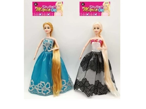 Baru bermutu tinggi 11,5 inci padat rambut panjang sendi gaun putri Barbie 2 acak campuran.