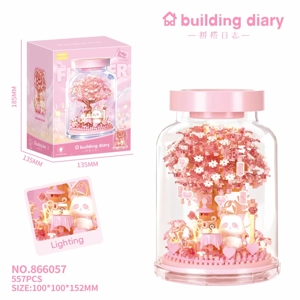 Buah teh (dengan botol kaca + lampu) 557PCS