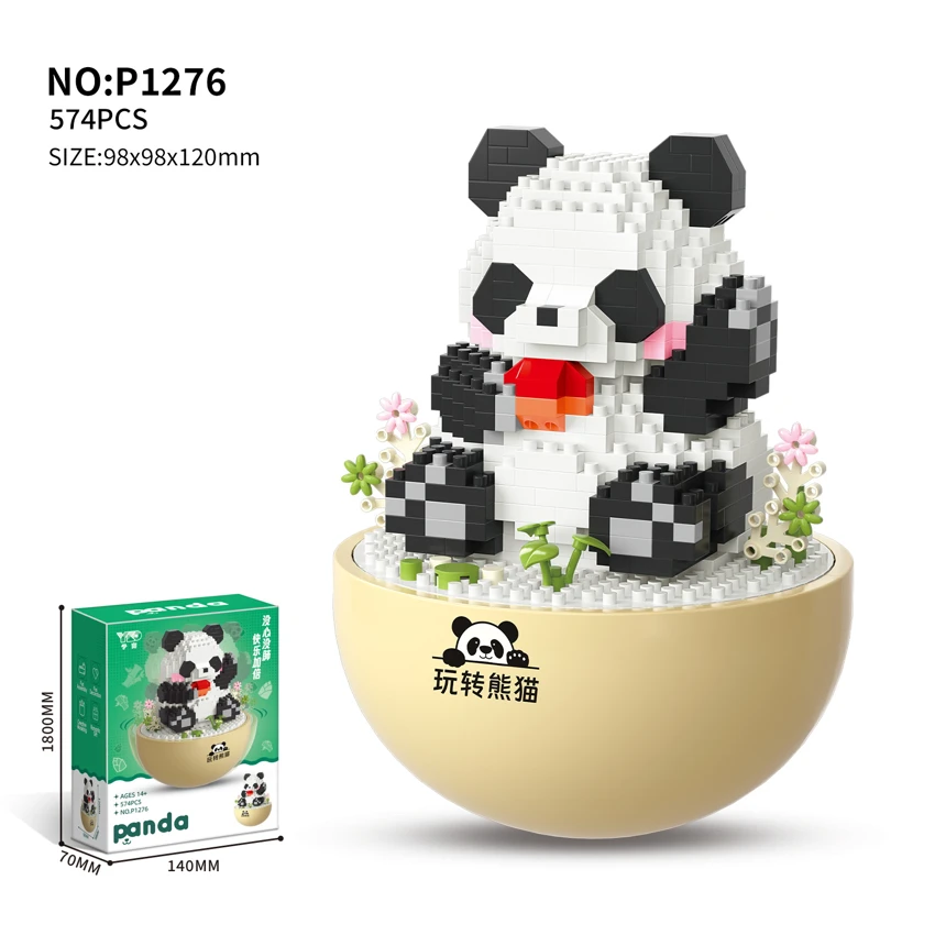 Bunga panda makan epal - terbalik menggoda (574PCS)