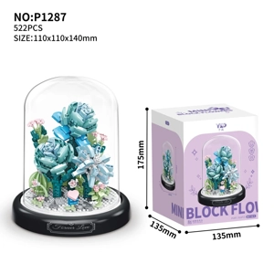 Gorgeous Blue Rose (With Transparent Cover + Black Base)