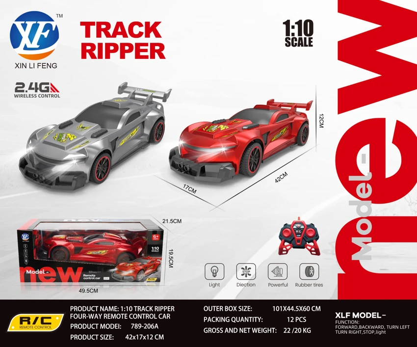 1: 10 TRACK RIPPER 4 - way remote control vehicle (dengan lampu depan)